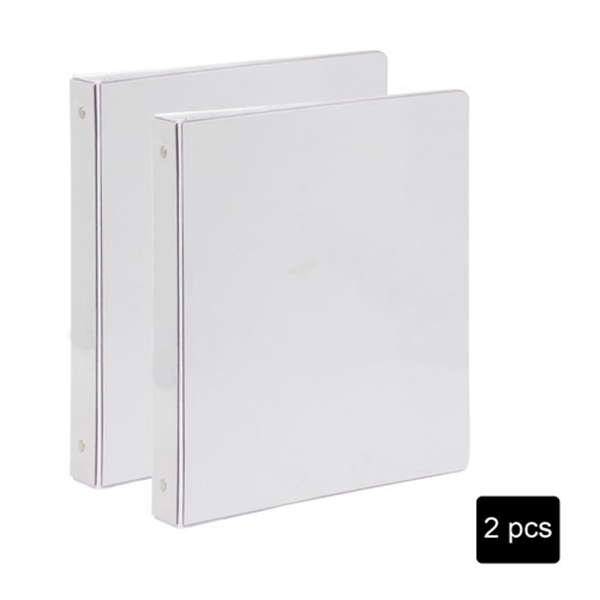 racdde A2130 Basics Durable 3 Ring White Binder 200-Sheet Capacity 2-Pack (White) 