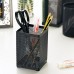 racdde Metal Pen and Pencil Holder, Squared Shaped, Wired Mesh Design, Durable Metal with Cuboid Stand - Black (B2003BK) 