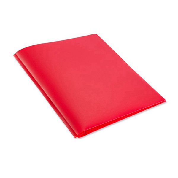 racdde 2 Pocket Letter Size Poly File Portfolio Folder with Three-Prong Fastners - 12 Pieces (Red) A2139RD 