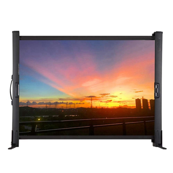 racdde Projector Screen Indoor Outdoor Foldable Table Screen with 50 Inch HD 4:3 Projection Movie Screen