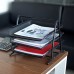 racdde Letter Tray with 3 Stackable Tiers, File holder, and Mesh Desktop Organizer – Black