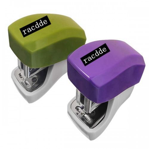racdde  Mini Staplers, Built in Staple Remover, Staples 2 to 18 Sheets, Set of 2, Purple and Greenery