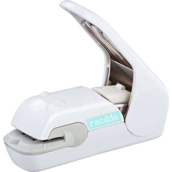 racdde Staple-free Stapler; With this Item, You Can Staple Pieces of Paper Without Making Any Holes on Paper(White) 