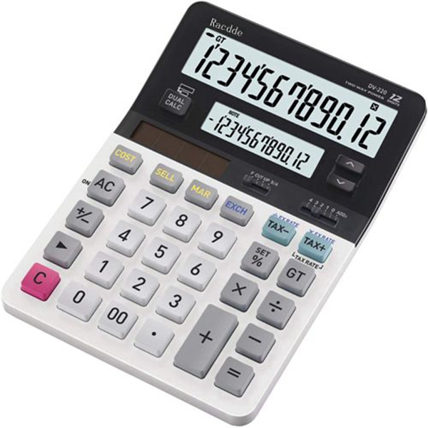 Racdde DV-220 Standard Function Calculator with Dual Display
