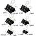 Racdde 130 Pc Assorted Size Binder Clips + [100 Bonus Paper Clips] - 6 Sizes Paper Clamp - Sturdy Container Included (Black)