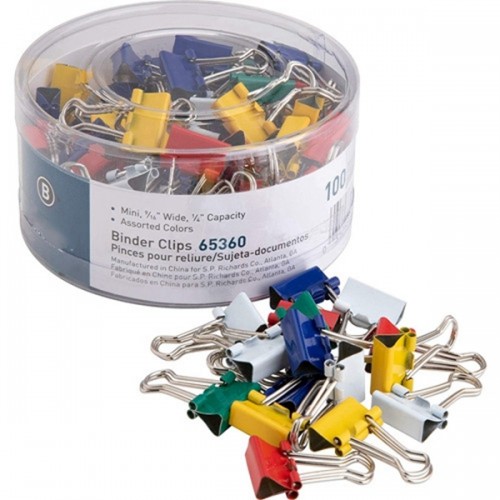 Racdde Mini Binder Clips - Pack of 100 - Assorted Colors (65360) 