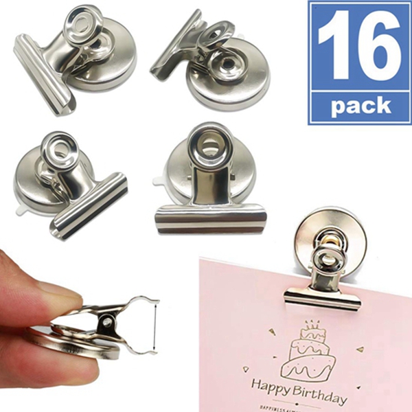 Racdde Magnetic Clips 16 Pcak Magnetic Hooks Clips Strong Refrigerator Magnets Clips Fridge Magnets prefect for House Office School Use, Hanging Home Decoration, Photo Displays 