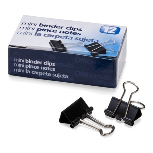 Racdde Mini Binder Clips, Black, 144 Pack (12 Boxes of 1 Dozen Each) (99010) 