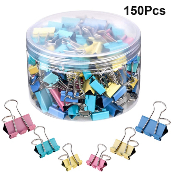 Racdde 150 Pieces Binder Clips Paper Clamp Clips Assorted Sizes (Multicolor) 