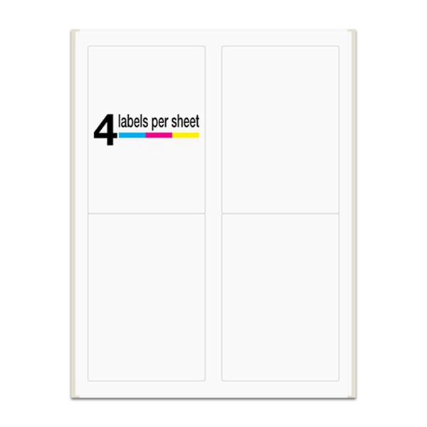 Racdde 3-1/2" x 5", 4 Labels per Sheet, Laser/Inkjet Printers, Permanent Adhesive, White Matte (400 Labels/100 Sheets) 