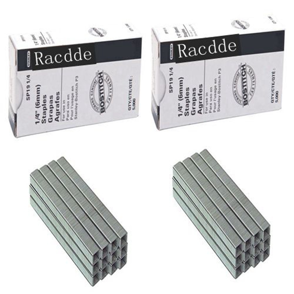 Racdde Premium Staples for P3 Plier Stapler, 0.25-Inch Leg, 5,000 Per Box (SP191/4) (2 Boxes of 5,000)