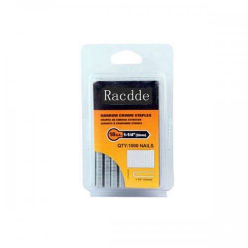 Racdde NS18-125 18-Gauge Glue Collated 1/4" Narrow Crown Staples 1-1/4" L (1000 count) 