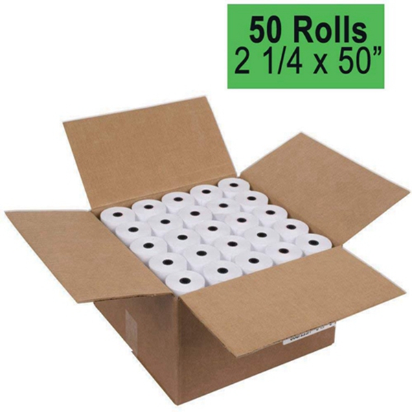 Racdde 2 1/4 Thermal Paper 50 Rolls for Credit Card Machine POS Register Receipt Paper Roll (2 1/4" x 50')