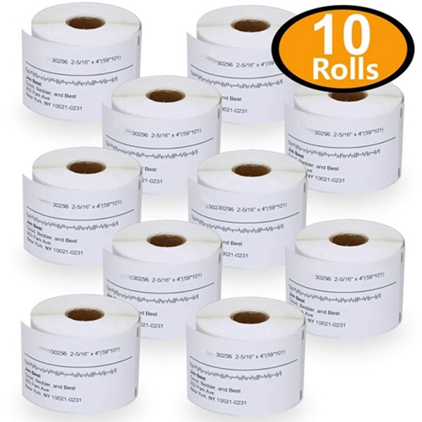 Racdde 10 Rolls DYMO 30256 Compatible 2-5/16" x 4"(59mm x 101mm) Large Shipping Labels,BPA Free