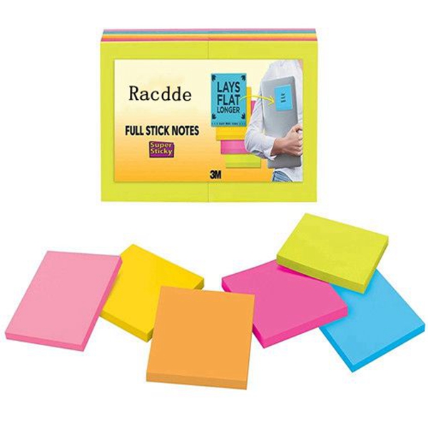 Racdde Super Sticky Full Adhesive Notes, 2x Sticking Power, 2x Sticking Power, 3 in x 3 in, Rio de Janeiro Collection, 12 pads/pack (F330-12SSAU) 