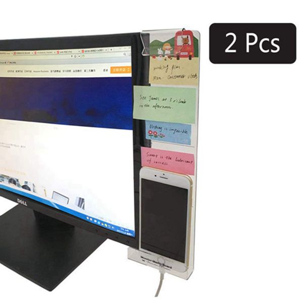 Racdde Excelity Concise Monitor Message Board/Computer Monitors Side Panel/Notes Memo Board Message for Monitors,1Set (Left & Right) (with Phone Holder) 