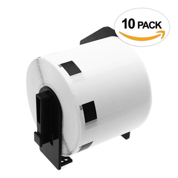 Racdde 10 Rolls of Brother DK-1209 Compatible Labels 1-1/7'' x 2-3/7'' with 1 Reusable Cartridge by Office Labels