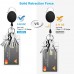 Racdde 2 Pack Heavy Duty Retractable Badge Holders with Carabiner Reel Clip and Vertical Style Clear ID Card Holders, 24 inches Thick Kevlar Pull Cord