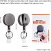Racdde 2 Pack Heavy Duty Retractable Badge Holder Reel,   Metal ID Badge Holder with Belt Clip Key Ring for Name Card Keychain [All Metal Casing, 27.5" Steel Wire Cord, Reinforced Id Strap] 