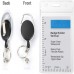 Racdde 3 Sets Badge Holder Carabiner Reel Clip On Heavy Duty Clear Vinyl PVC ID Card Holder with Waterproof Type Resealable Zip and Key Ring