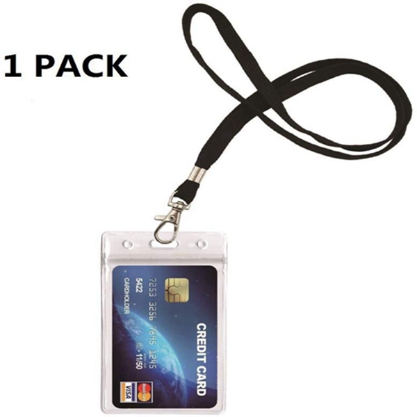 ID Card Badge Holder with Heavy Duty Lanyard for Key, ID Card, Name Tag, Credit Card, Business Card, Access Card Holder by Racdde  (1Pack Black Lanyards)