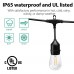 Racdde 48ft LED Outdoor String Lights with 180W Remote Control Dimmer, 2W LED Bulbs Heavy Duty Waterproof Linkable Led String Light, UL Listed, Patio Party Wedding Gazebo Backyard Bedroom Decor