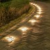 Racdde Solar Deck Lights, Ground Driveway Walkway Dock Light Solar Powered Outdoor Stair Step Pathway LED Lamp for Backyard Patio Garden, auto On/Off - Warm White - Square - 4 Pack. 