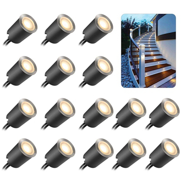 Recessed LED Deck Light Kits with Protecting Shell φ32mm,Racdde In Ground Outdoor LED Landscape Lighting IP67 Waterproof, 12V Low Voltage for Garden,Yard Steps,Stair,Patio,Floor,Kitchen Decoration 