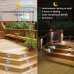Racdde 12 Pack Solar Powered Deck Lights Wireless Bright LED Stair Lights Auto On/Off Waterproof Stainless Steel Decorative Outdoor Step Lighting for Driveway Fences Pathway Staircase (White Light) 