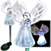Racdde Set of 2 Gorgeous Frosty Solar Angel Lights Garden Stakes With Fibre Optic Wings 