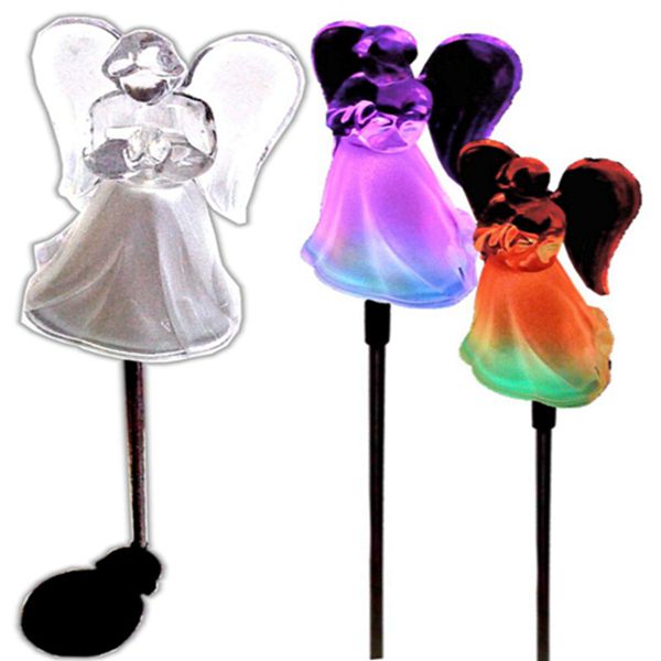 Racdde Solar Angel Lights with A Frosted Skirt Solar Garden Stake - Box of 2 