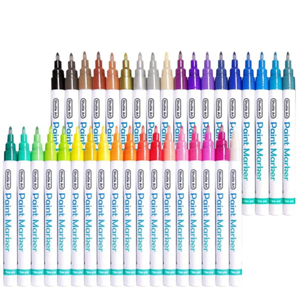Paint Pens, Racdde 36 Colors Acrylic Paint Markers, Low-Odor Water-Based Quick Dry Paint Markers for Rock, Wood, Metal, Plastic, Glass, Canvas, Ceramic 