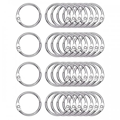 Racdde 100 PCS Loose Leaf Binder Rings 1.2 Inch Nickel Plated Book Rings Key Rings Key Chains for Home School Office
