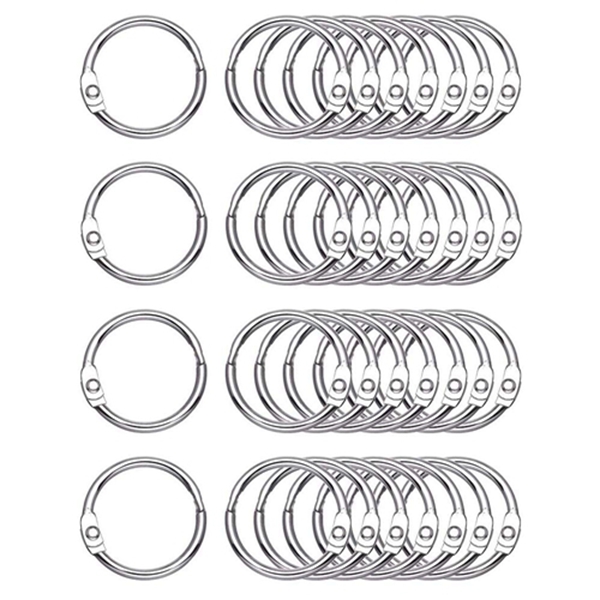 Racdde 100 PCS Loose Leaf Binder Rings 1.2 Inch Nickel Plated Book Rings Key Rings Key Chains for Home School Office