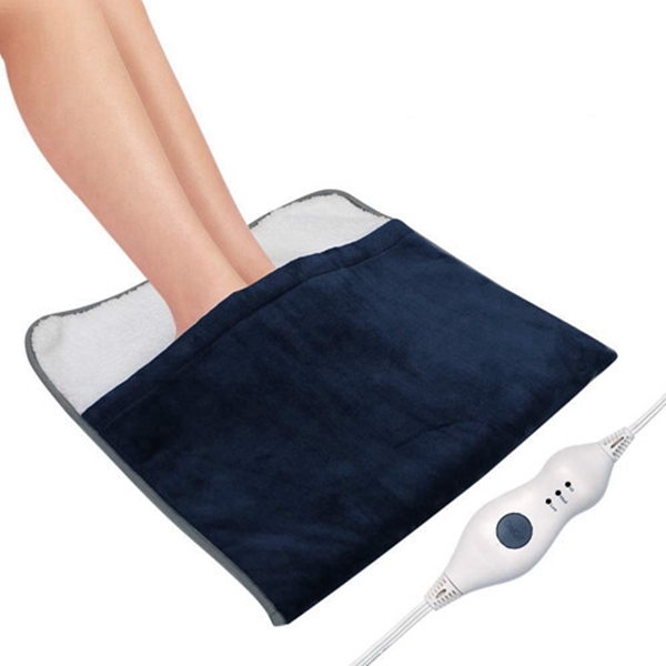 Racdde Electric Heated Foot Warmer,Extra-Fast Heating Pad Ultra Soft Flannel Fleece with 3 Settings, Auto Shut Off,Extra Large for Bed,Feet,Back,Waist,Abdomen,20" x 22" - Blue