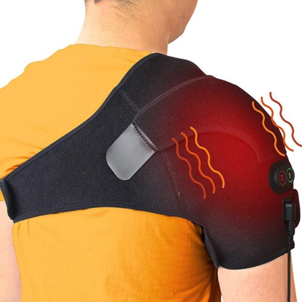 Racdde Shoulder Massage Heating Pad, 3 Vibration & Temperature Setting, Low Voltage Heated Brace Wrap for Dislocated/Frozen Shoulder, Arthritis, Rotator Cuff Bursitis Pain Relief Hot Therapy 