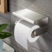 Racdde Toilet Paper Holder with Shelf - Stainless Steel Toilet Roll Holder Self Adhesive or Wall Mounted for Bathroom 