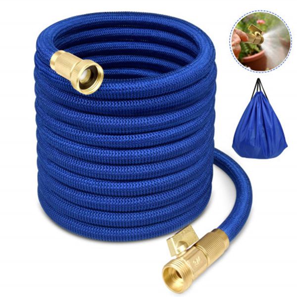 Racdde Garden Hose Water Hose Expandable Garden Hose Flexible Garden Hose 50FT No-Kink Flexible Expanding Water Hose with 4 Layer Latex Core, 3/4 Solid Brass Fittings for Watering/ Washing/ Cleaning