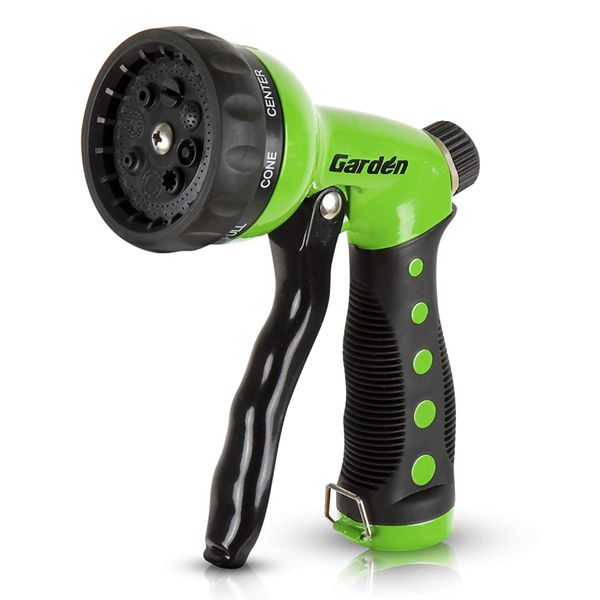 Racdde Heavy-Duty Nozzle, Comfort-Grip 8 Different Spray Patterns for Watering Lawns, Washing Cars & Pets