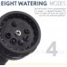 Racdde Heavy-Duty Metal Garden Hose Nozzle - Water Hose Nozzle with 8 Adjustable Watering Patterns 