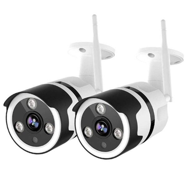 Racdde Outdoor Security Camera, 1080P Surveillance Cameras Outdoor WiFi Camera Two-Way Audio, IP66 Waterproof, FHD Night Vision, Motion Detection Camera with Cloud Storage for Videos (2 Pack) 
