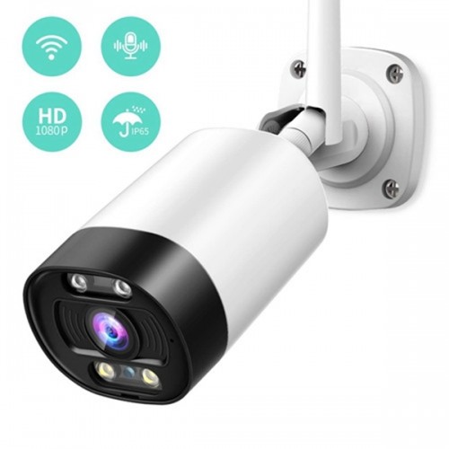 Racdde Outdoor Security Camera Wireless, 1080P WiFi Surveillance Camera with Night Vision, Floodlight, Siren Alarm, Two-Way Audio, Motion Detection, Waterproof, Cloud Service/Microsd Support