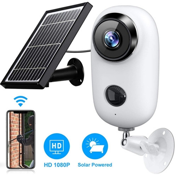 Racdde Security Camera Outdoor Wireless - Solar Rechargeable Battery Powered IP Cameras for Home WiFi - House Surveillance System CCTV Cam - HD 1080P,Motion Detection,2-Way Audio,Waterproof,Night Vision 