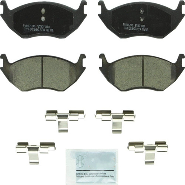 Racdde BC967 QuietCast Premium Ceramic Disc Brake Pad Set For: Chrysler Aspen; Dodge Ram 1500, Durango, Ram 1500 Van; Ram 1500, Rear