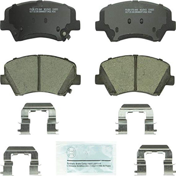 Racdde BC1543 QuietCast Premium Ceramic Disc Brake Pad Set For: Hyundai Elantra, Elantra Coupe, Elantra GT; Kia Forte, Forte5, Forte Koup, Front 