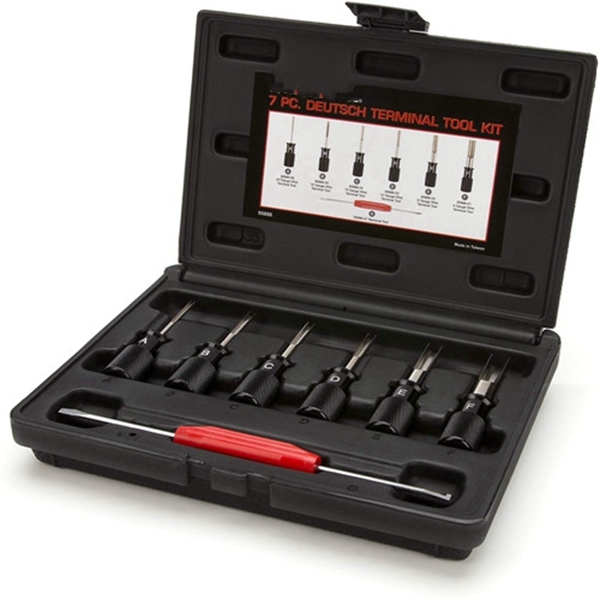 Racdde 7-Piece Deutsch Terminal Tool Kit for Auto Techs by Steelman, Remove Terminal Block Wires Without Damage, Tools for 4, 8, 12, 14, 16, and 20 Gauge Wire Terminals, Wedge/Removal Tool and Screwdriver 