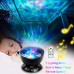 Racdde [Wall Adapter Included] Remote Control Ocean Wave LED Projector Night Light With 7 Colorful Light Mode and Built-in Music Player Black 