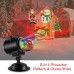 Racdde Christmas Projector Light,2 in 1 Water Wave Light Projector with 12 Slides,Holiday Decoration Light for Party,Birthday,Remote Control Waterproof Outdoor/Indoor 