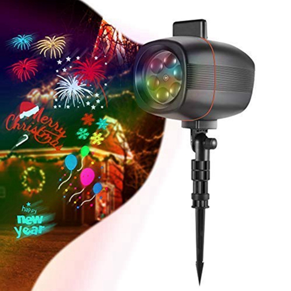 Racdde Projector Lights, 2-in-1 Moving Patterns LED Landscape Lights Waterproof Outdoor Indoor Xmas Theme Party Yard Garden Decorations 