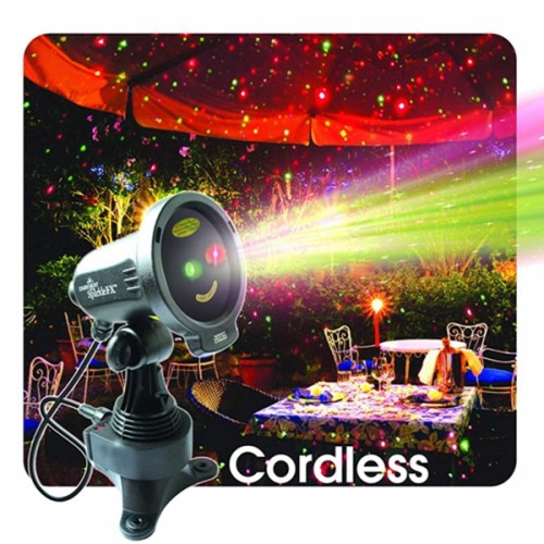 Racdde Christmas Laser Lights, Red and Green Motion Projector “Cordless” for Indoor and Outdoor Waterproof Laser Light for Graden, Weddings and Home Decor 